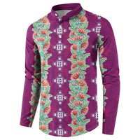 Hawaii Ohia Lehua Button Sweatshirt Tropical Vibes Fuchsia LT05 - Polynesian Pride
