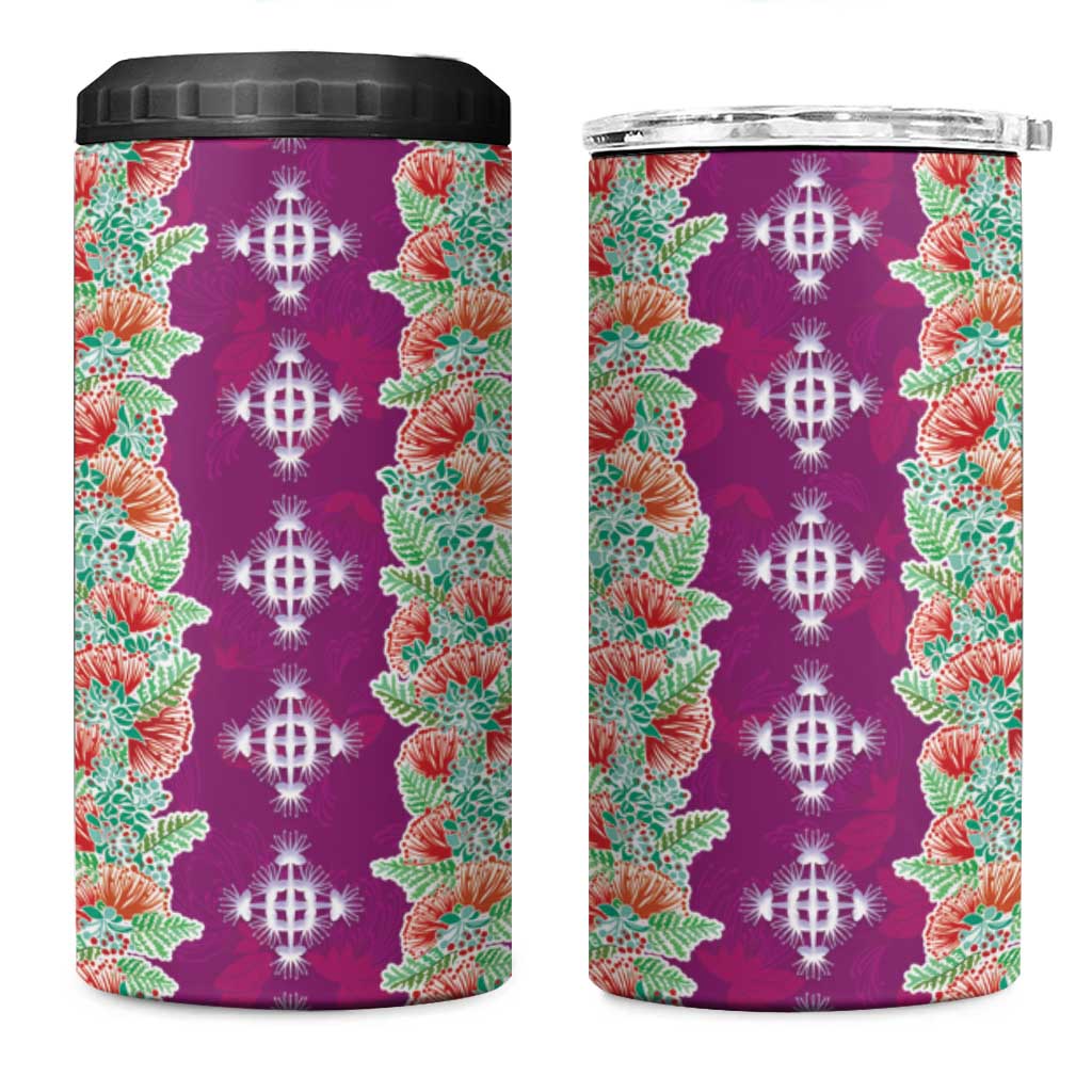 Hawaii Ohia Lehua 4 in 1 Can Cooler Tumbler Tropical Vibes Fuchsia LT05 One Size: 16 oz Fuchsia - Polynesian Pride