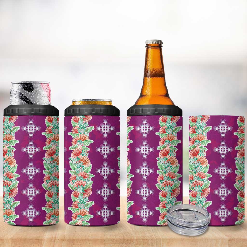 Hawaii Ohia Lehua 4 in 1 Can Cooler Tumbler Tropical Vibes Fuchsia LT05 - Polynesian Pride