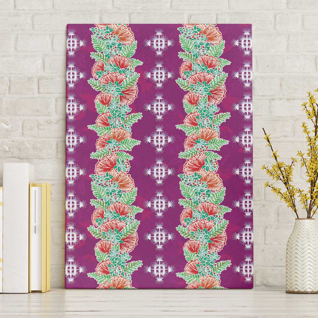 Hawaii Ohia Lehua Canvas Wall Art Tropical Vibes Fuchsia LT05 Without Frame Fuchsia - Polynesian Pride