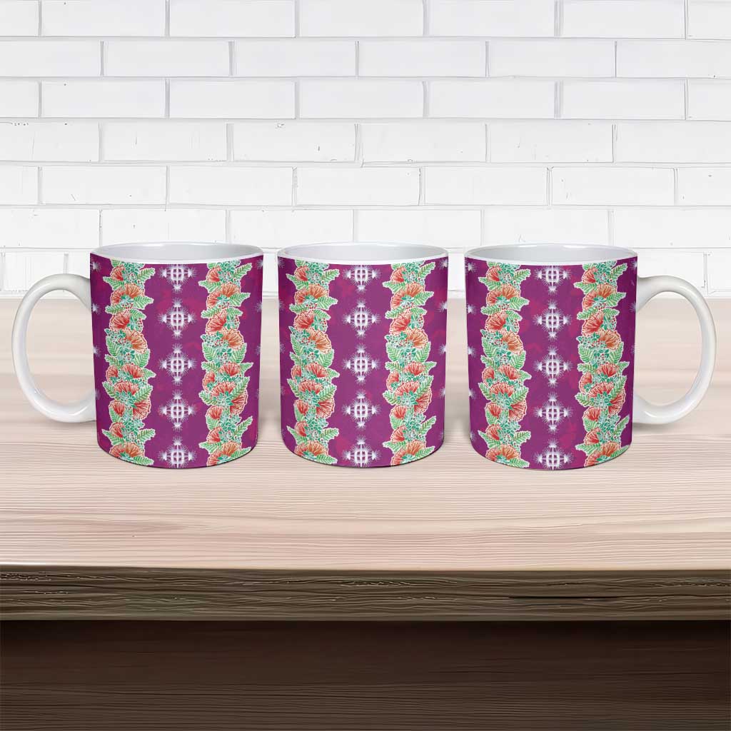 Hawaii Ohia Lehua Ceramic Mug Tropical Vibes Fuchsia LT05 - Polynesian Pride