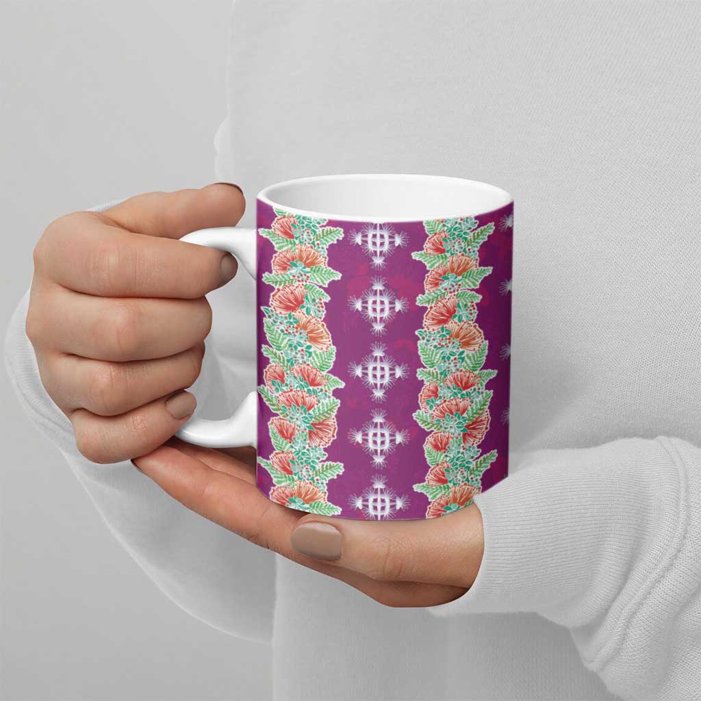 Hawaii Ohia Lehua Ceramic Mug Tropical Vibes Fuchsia LT05 - Polynesian Pride