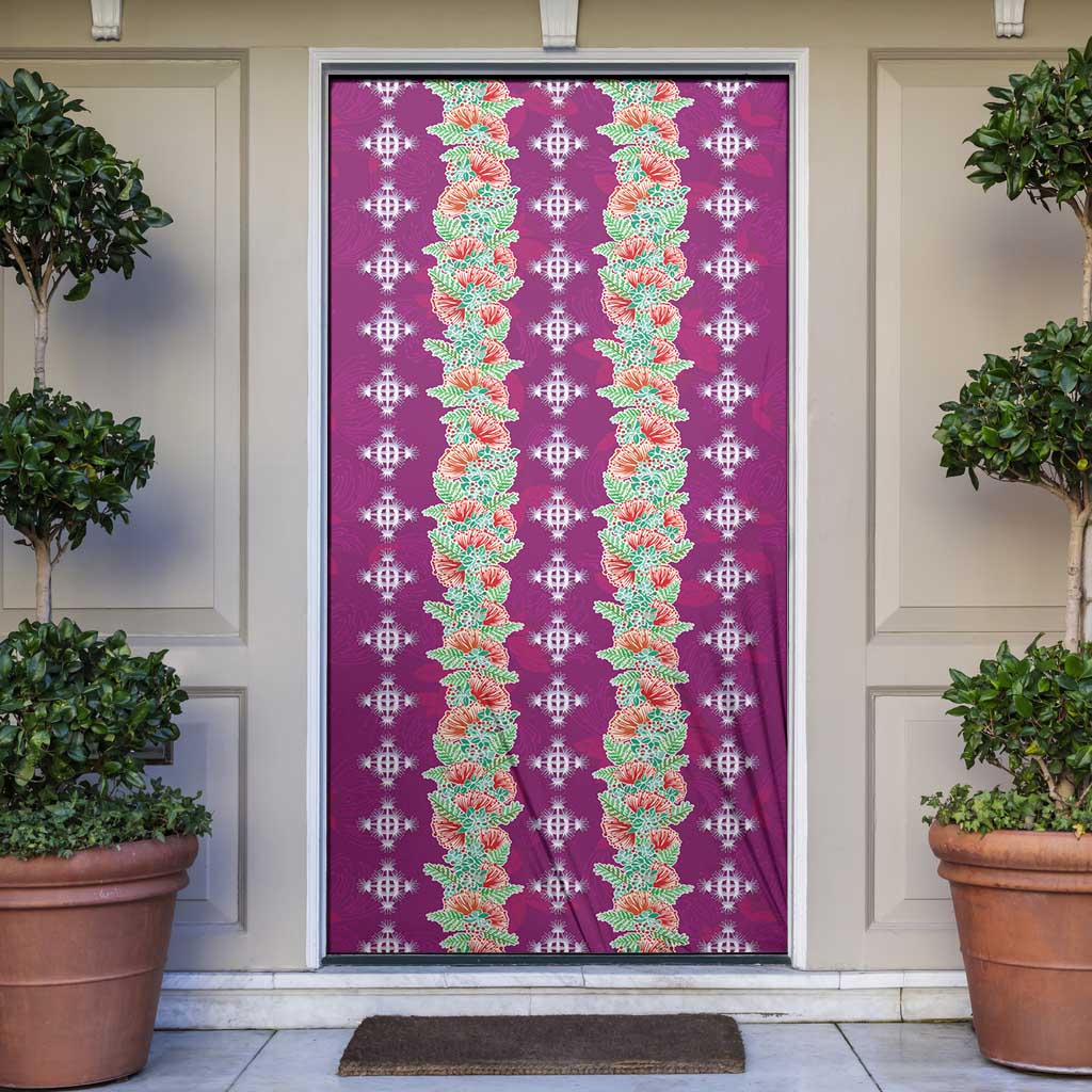 Hawaii Ohia Lehua Door Cover Tropical Vibes Fuchsia LT05 Fuchsia - Polynesian Pride