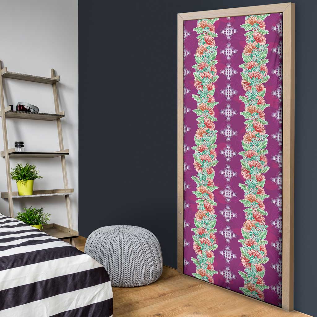 Hawaii Ohia Lehua Door Cover Tropical Vibes Fuchsia LT05 - Polynesian Pride