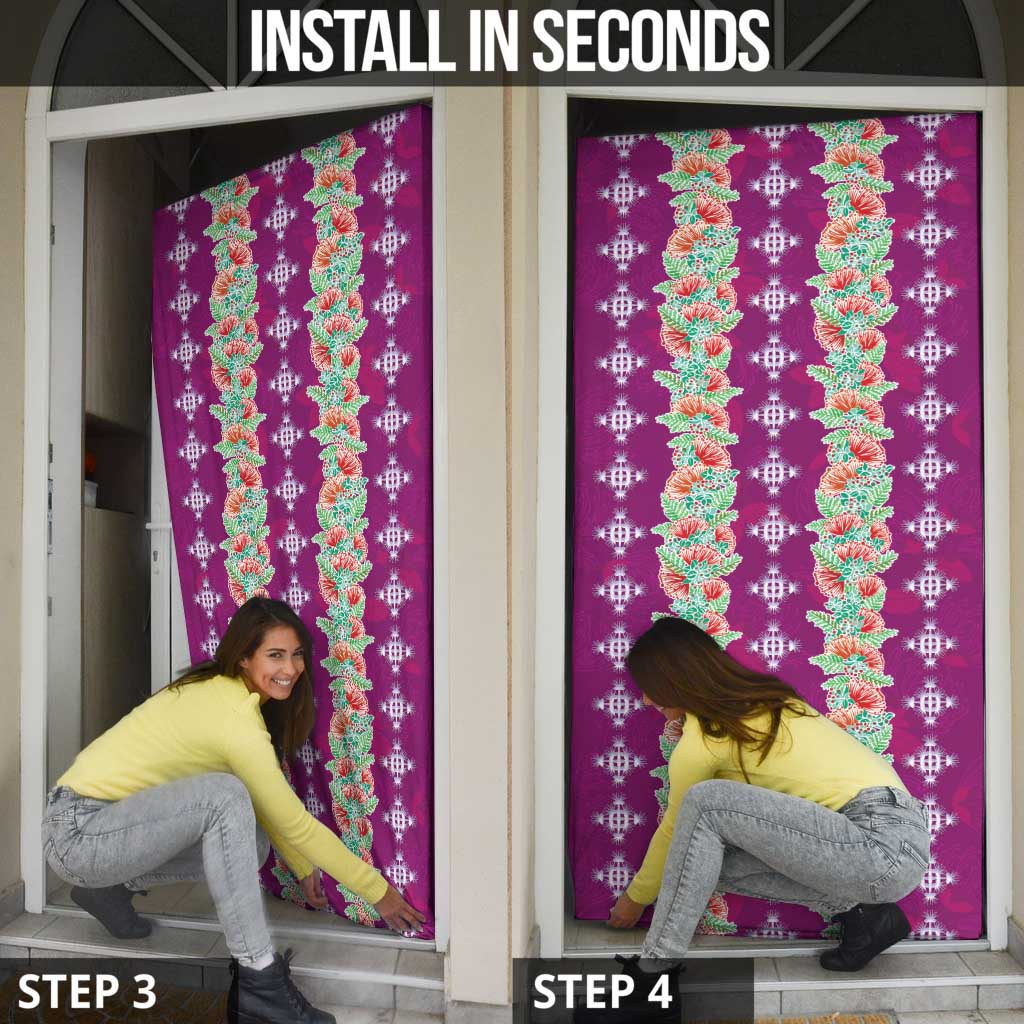 Hawaii Ohia Lehua Door Cover Tropical Vibes Fuchsia LT05 - Polynesian Pride