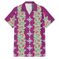 Hawaii Ohia Lehua Family Matching Long Sleeve Bodycon Dress and Hawaiian Shirt Tropical Vibes Fuchsia