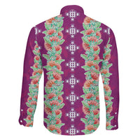 Hawaii Ohia Lehua Family Matching Mermaid Dress and Hawaiian Shirt Tropical Vibes Fuchsia