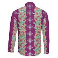 Hawaii Ohia Lehua Family Matching Short Sleeve Bodycon Dress and Hawaiian Shirt Tropical Vibes Fuchsia