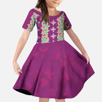 Hawaii Ohia Lehua Family Matching Tank Maxi Dress and Hawaiian Shirt Tropical Vibes Fuchsia
