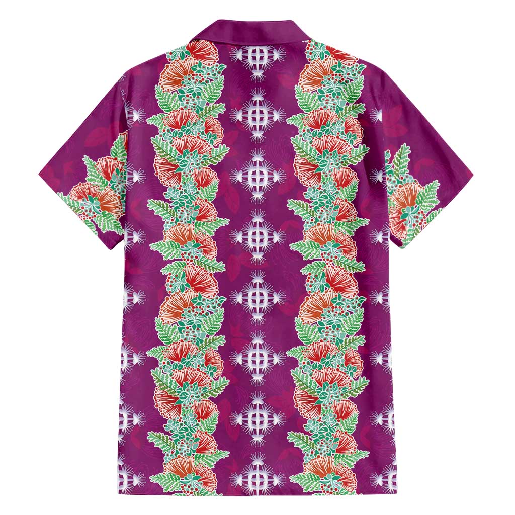 Hawaii Ohia Lehua Family Matching Tank Maxi Dress and Hawaiian Shirt Tropical Vibes Fuchsia