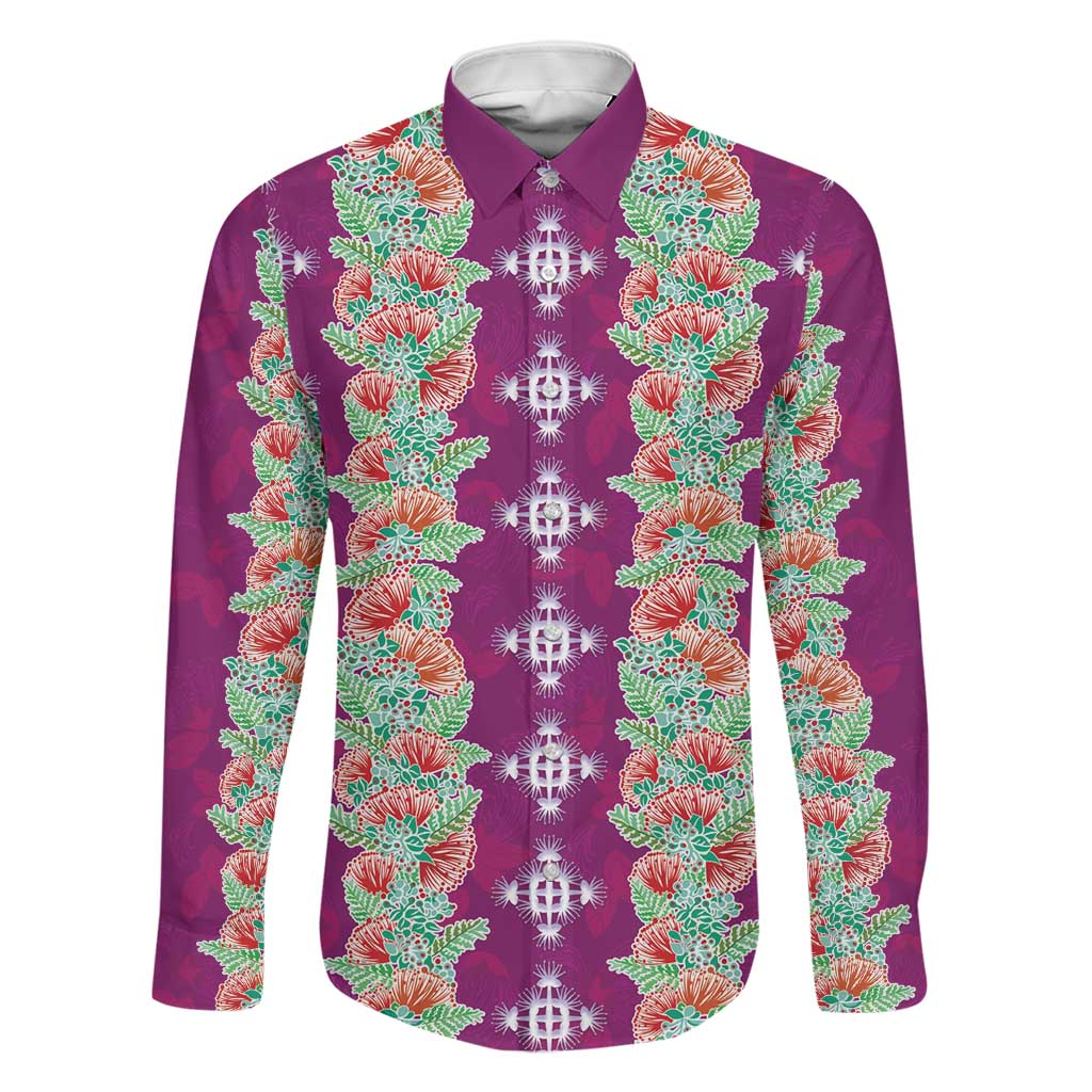 Hawaii Ohia Lehua Family Matching Tank Maxi Dress and Hawaiian Shirt Tropical Vibes Fuchsia