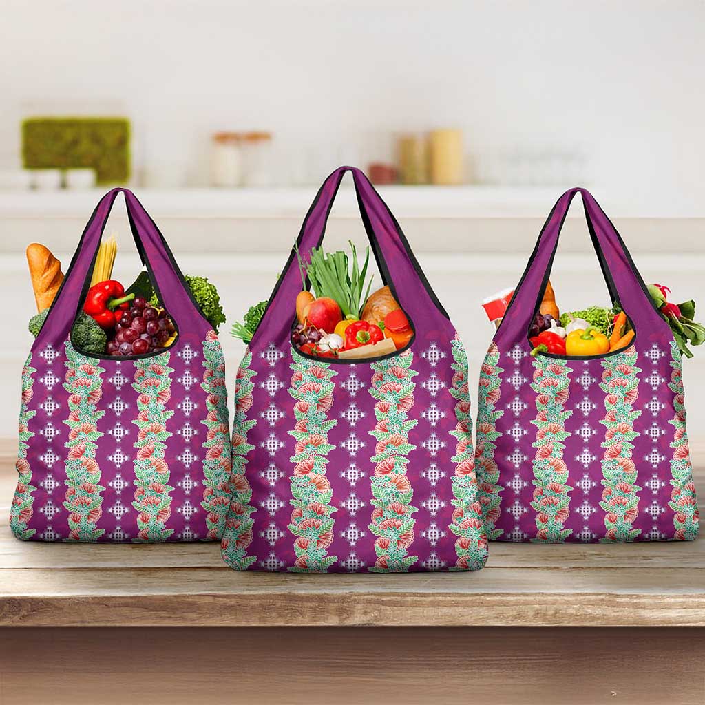 Hawaii Ohia Lehua Grocery Bag Tropical Vibes Fuchsia LT05 3-pack One Size Fuchsia - Polynesian Pride