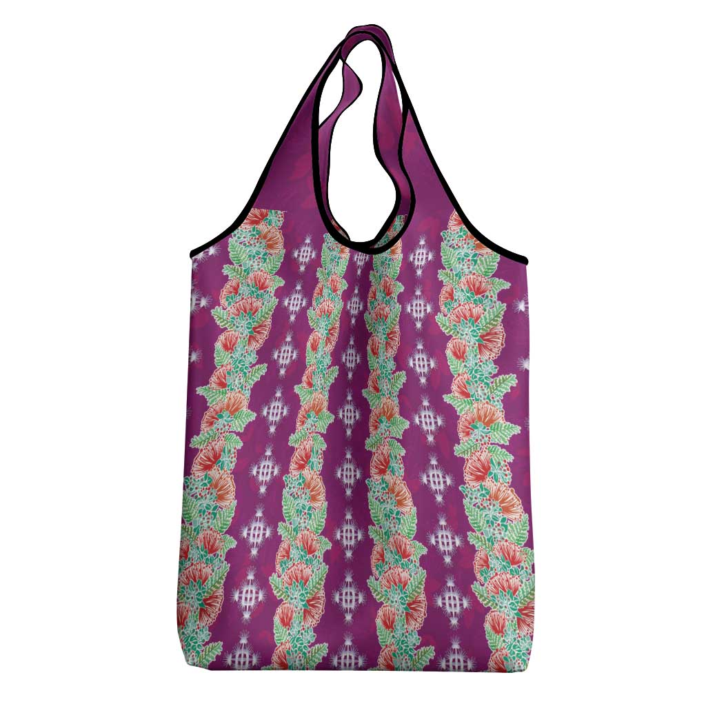 Hawaii Ohia Lehua Grocery Bag Tropical Vibes Fuchsia LT05 - Polynesian Pride