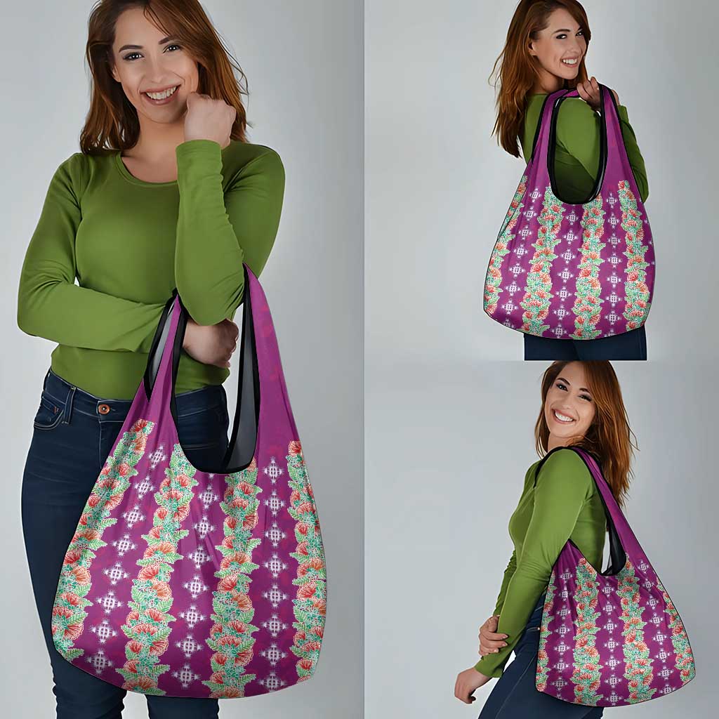Hawaii Ohia Lehua Grocery Bag Tropical Vibes Fuchsia LT05 - Polynesian Pride