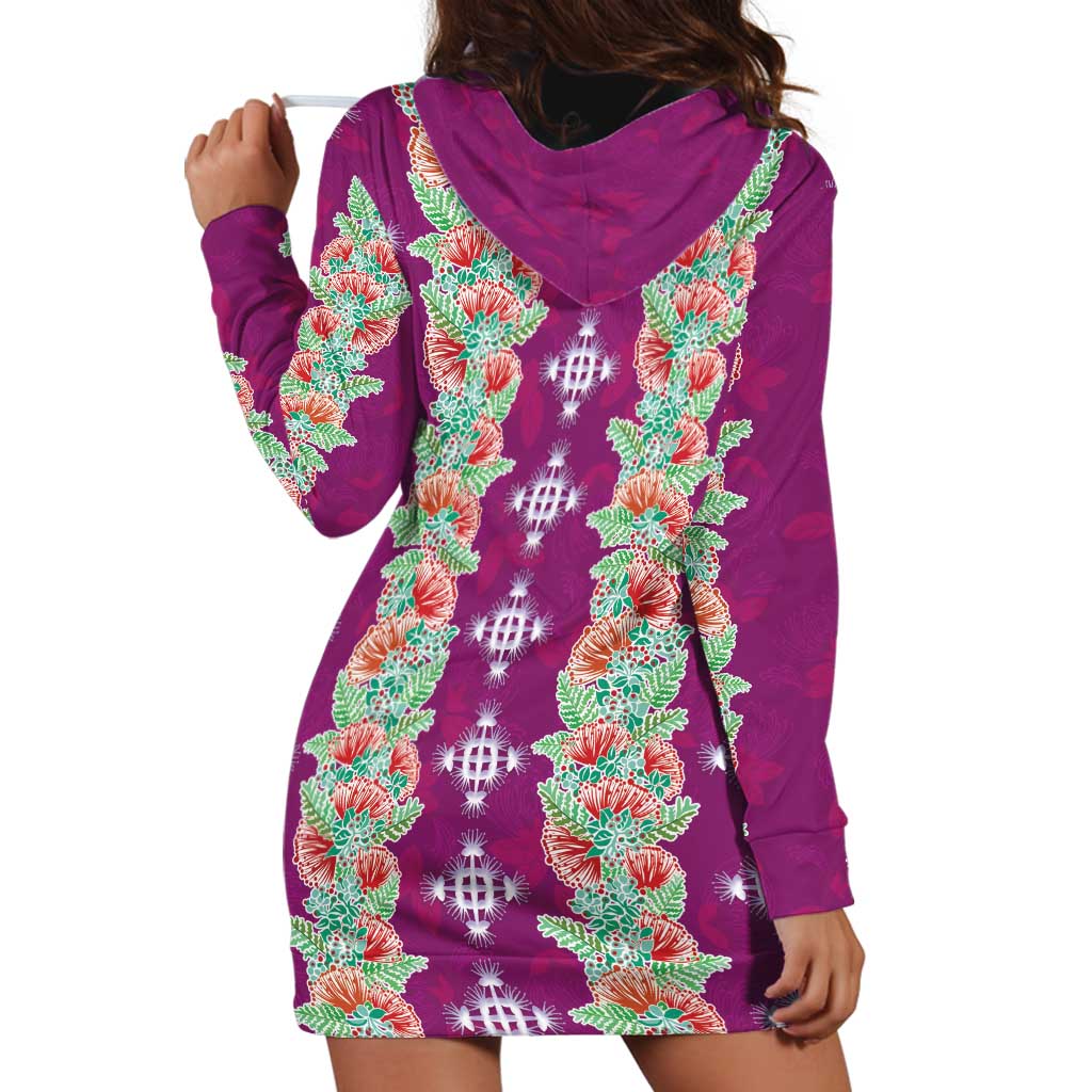 Hawaii Ohia Lehua Hoodie Dress Tropical Vibes Fuchsia LT05 - Polynesian Pride