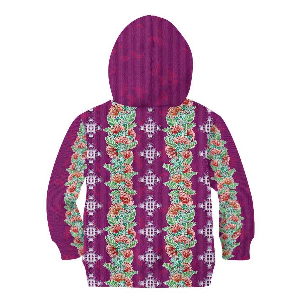 Hawaii Ohia Lehua Kid Hoodie Tropical Vibes Fuchsia LT05 - Polynesian Pride