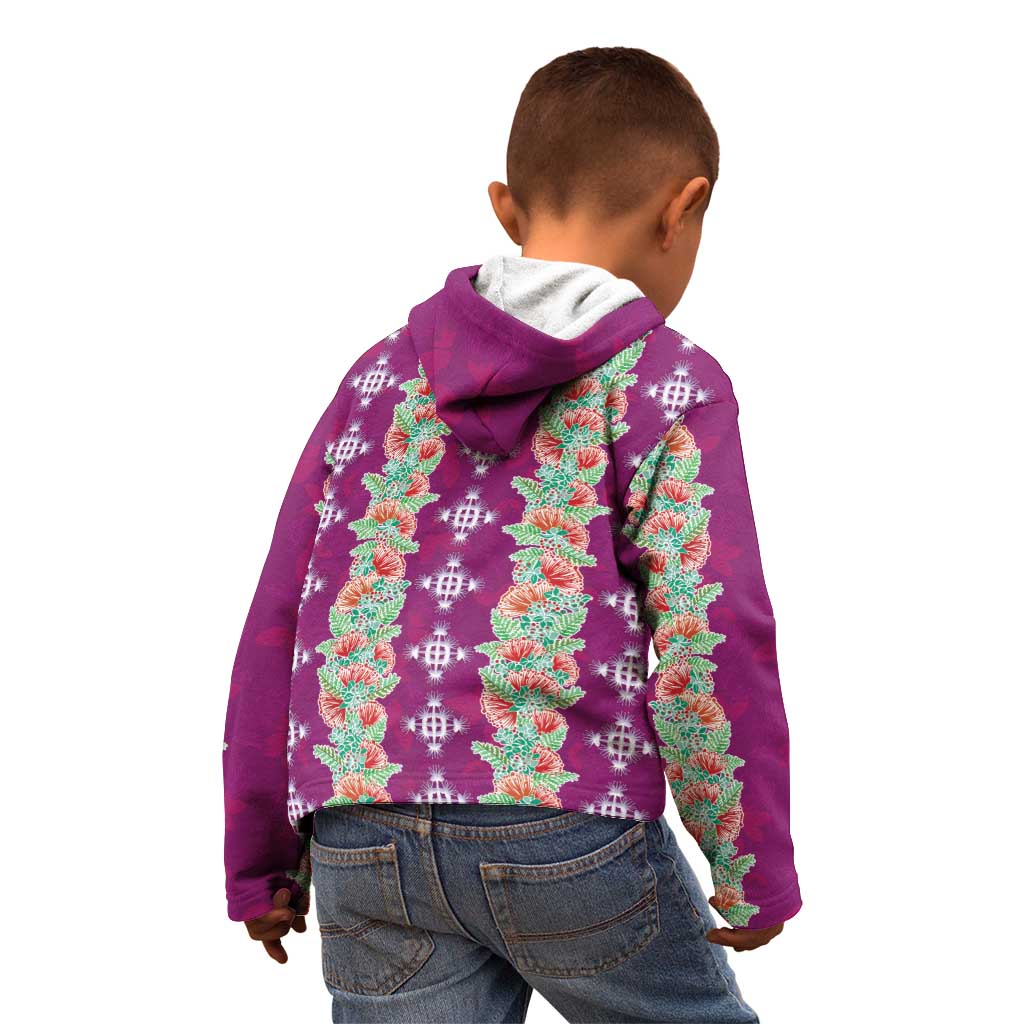 Hawaii Ohia Lehua Kid Hoodie Tropical Vibes Fuchsia LT05 - Polynesian Pride