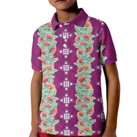 Hawaii Ohia Lehua Kid Polo Shirt Tropical Vibes Fuchsia LT05 Kid Fuchsia - Polynesian Pride