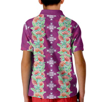 Hawaii Ohia Lehua Kid Polo Shirt Tropical Vibes Fuchsia LT05 - Polynesian Pride