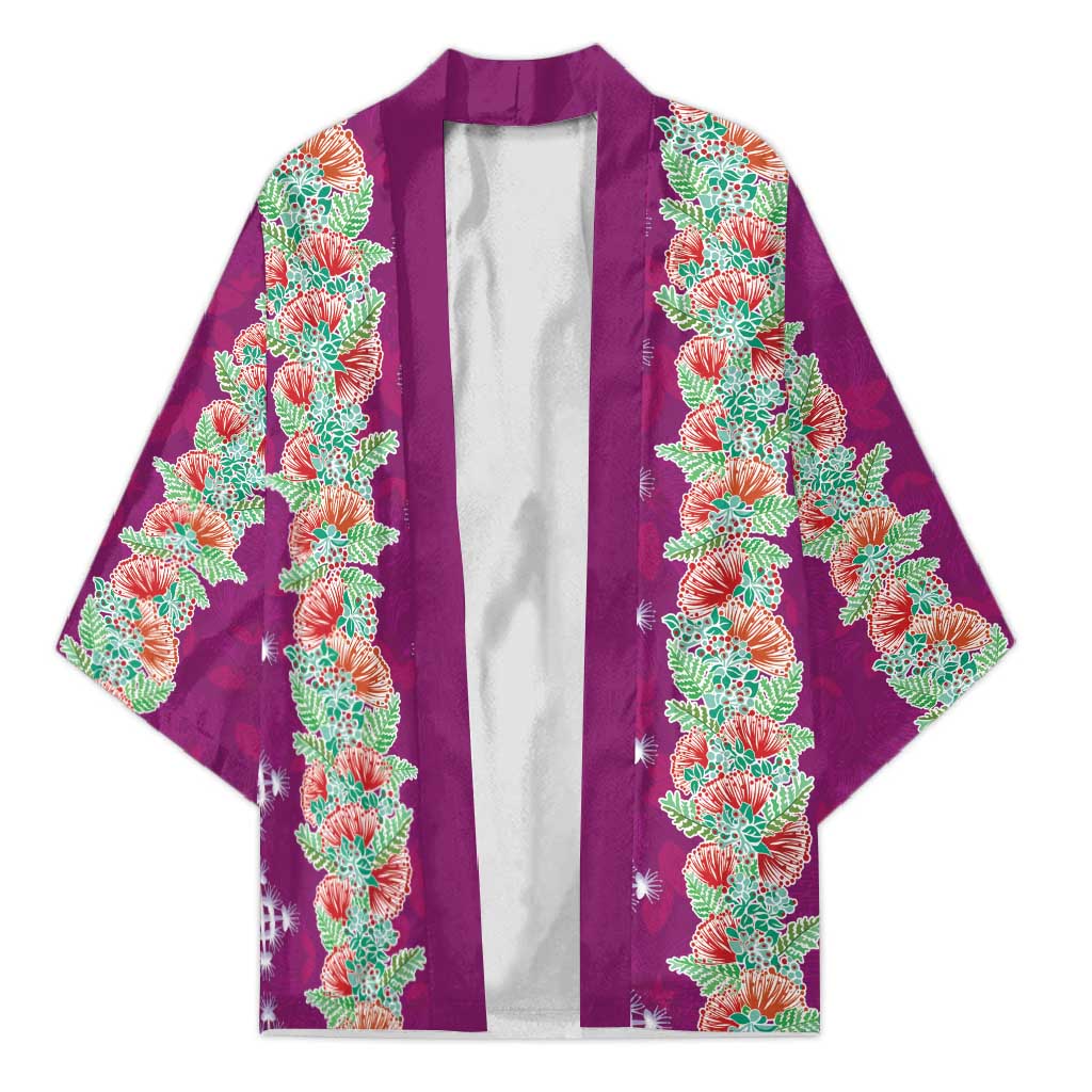 Hawaii Ohia Lehua Kimono Tropical Vibes Fuchsia LT05 Unisex Fuchsia - Polynesian Pride