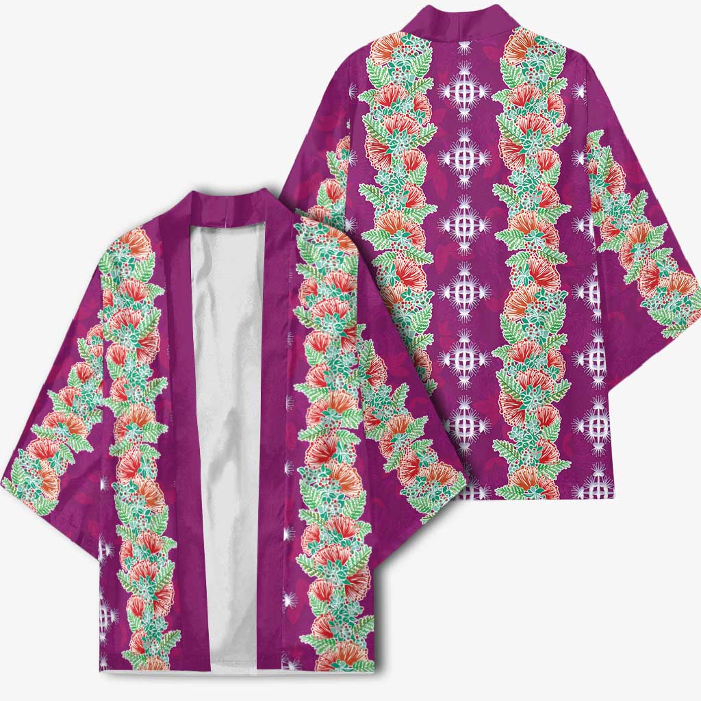 Hawaii Ohia Lehua Kimono Tropical Vibes Fuchsia LT05 - Polynesian Pride