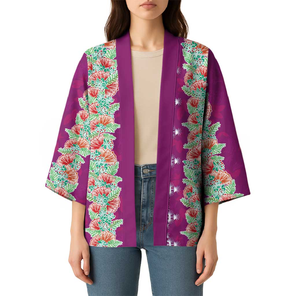 Hawaii Ohia Lehua Kimono Tropical Vibes Fuchsia LT05 - Polynesian Pride