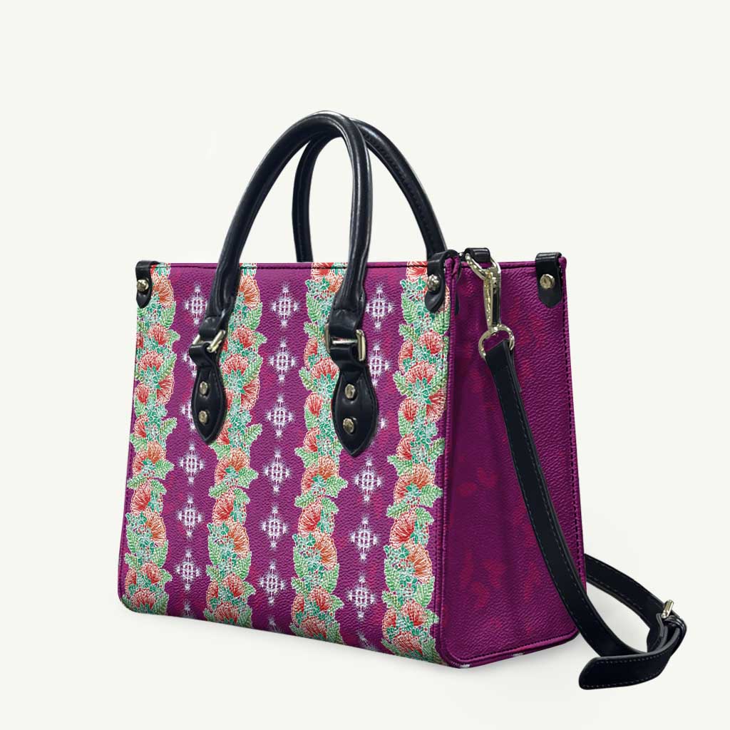 Hawaii Ohia Lehua Leather Bag Tropical Vibes Fuchsia LT05 Fuchsia - Polynesian Pride