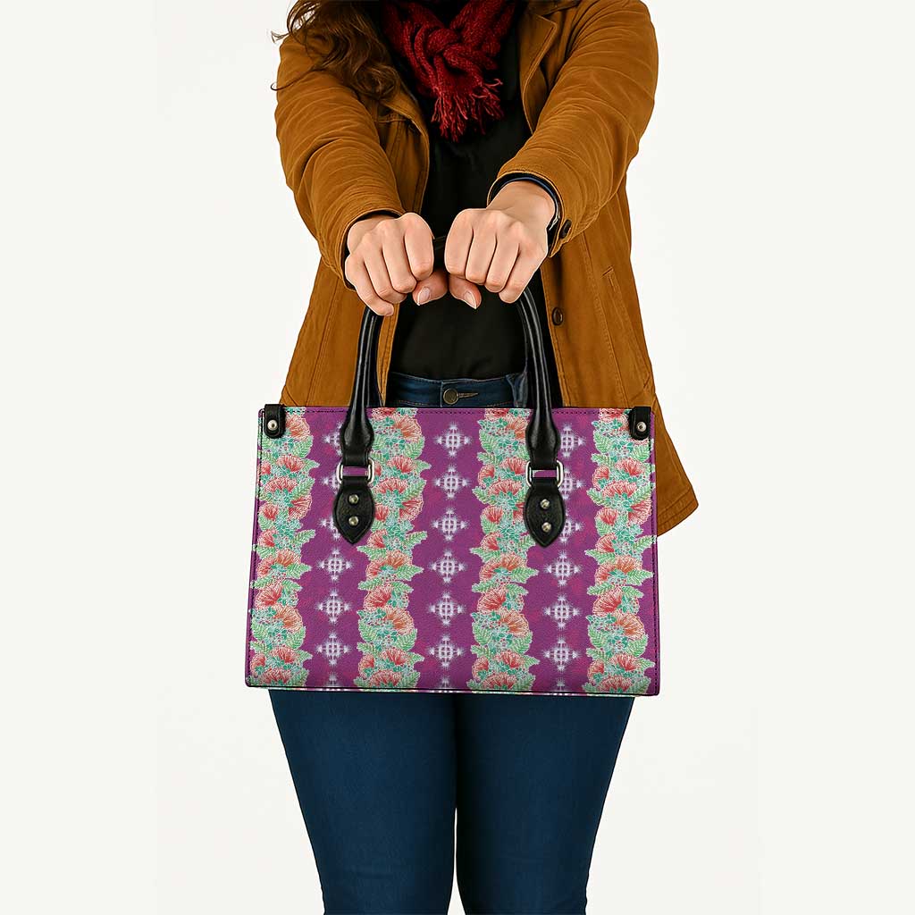 Hawaii Ohia Lehua Leather Bag Tropical Vibes Fuchsia LT05 - Polynesian Pride