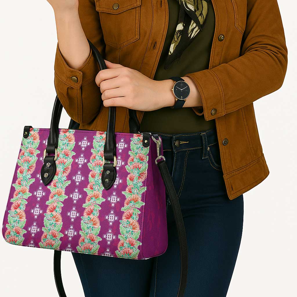 Hawaii Ohia Lehua Leather Bag Tropical Vibes Fuchsia LT05 - Polynesian Pride