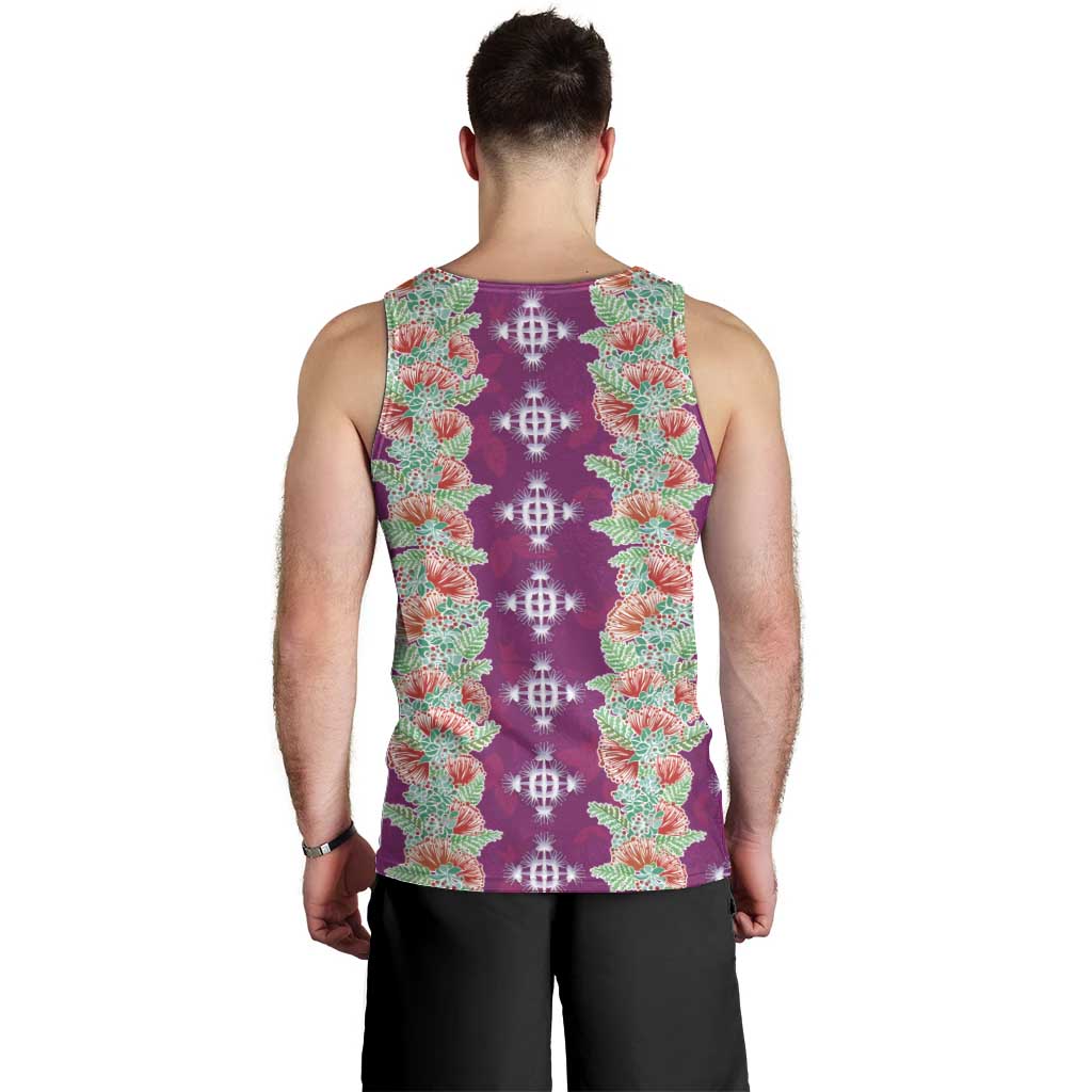 Hawaii Ohia Lehua Men Tank Top Tropical Vibes Fuchsia LT05 - Polynesian Pride