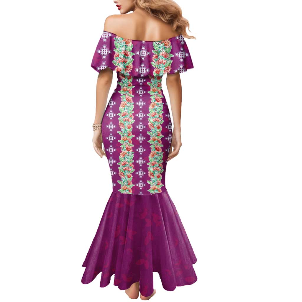 Hawaii Ohia Lehua Mermaid Dress Tropical Vibes Fuchsia