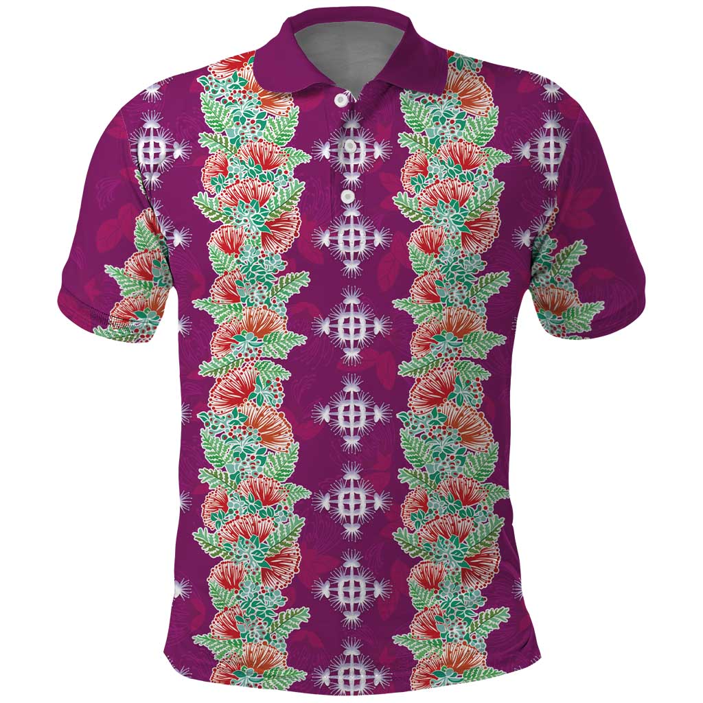 Hawaii Ohia Lehua Polo Shirt Tropical Vibes Fuchsia LT05 Fuchsia - Polynesian Pride