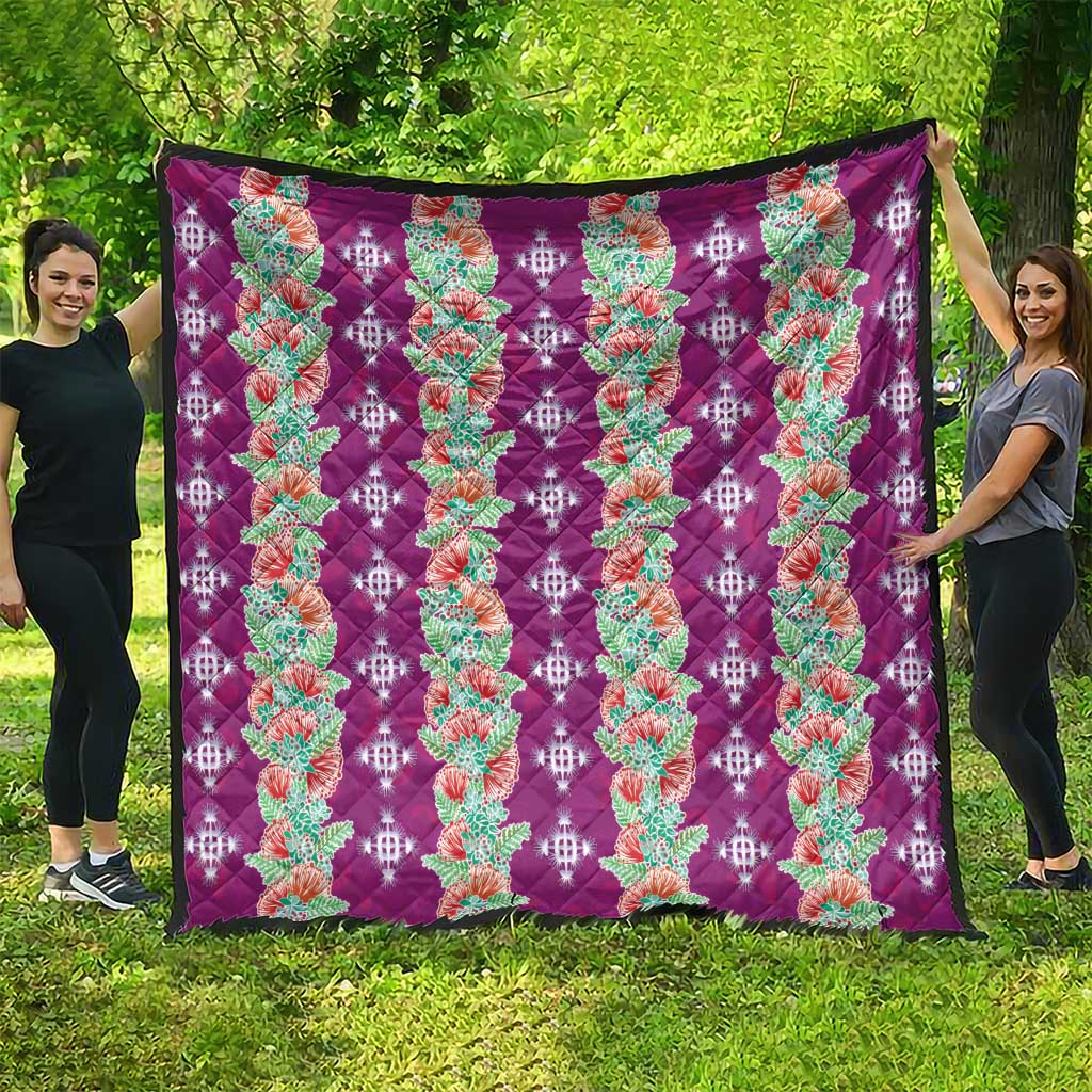 Hawaii Ohia Lehua Quilt Tropical Vibes Fuchsia LT05 - Polynesian Pride