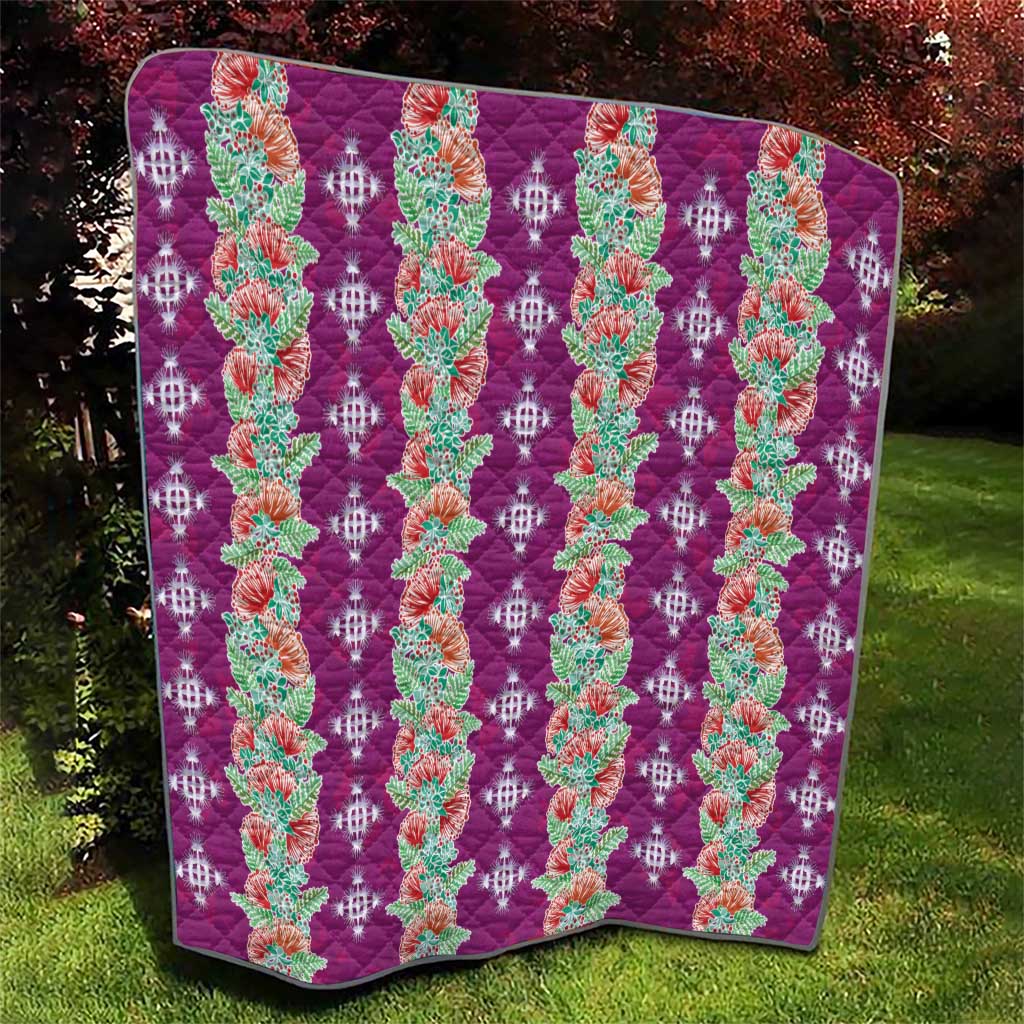 Hawaii Ohia Lehua Quilt Tropical Vibes Fuchsia LT05 - Polynesian Pride