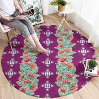 Hawaii Ohia Lehua Round Carpet Tropical Vibes Fuchsia LT05 - Polynesian Pride