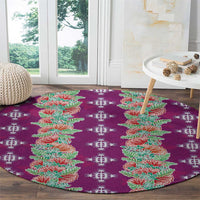 Hawaii Ohia Lehua Round Carpet Tropical Vibes Fuchsia LT05 - Polynesian Pride