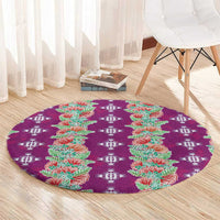 Hawaii Ohia Lehua Round Carpet Tropical Vibes Fuchsia LT05 - Polynesian Pride