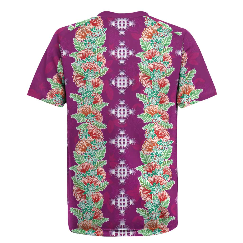 Hawaii Ohia Lehua Rugby Jersey Tropical Vibes Fuchsia LT05 - Polynesian Pride