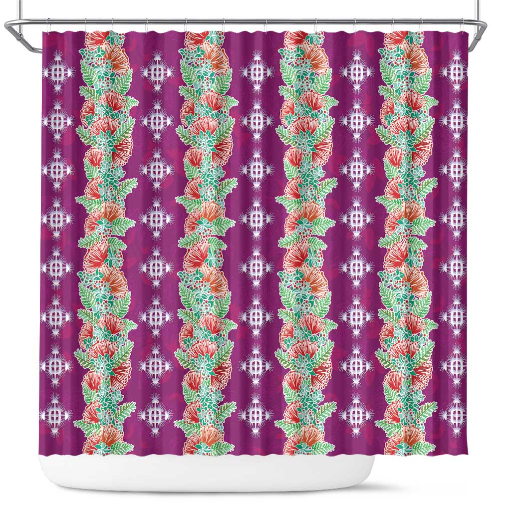Hawaii Ohia Lehua Shower Curtain Tropical Vibes Fuchsia LT05 Fuchsia - Polynesian Pride