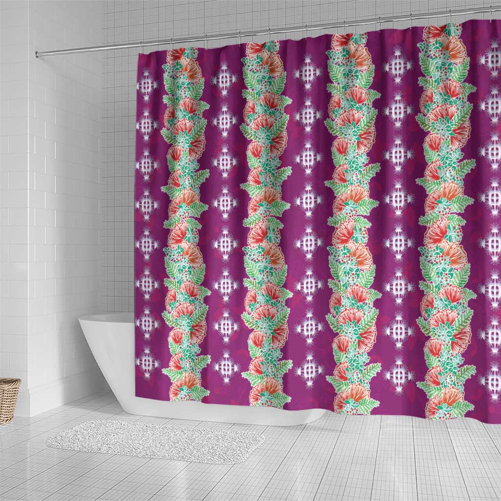 Hawaii Ohia Lehua Shower Curtain Tropical Vibes Fuchsia LT05 - Polynesian Pride