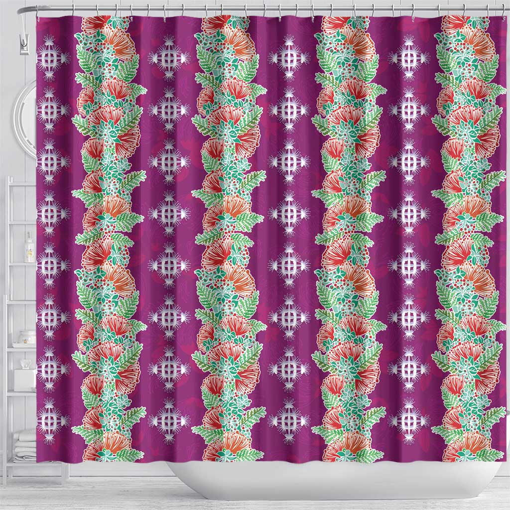 Hawaii Ohia Lehua Shower Curtain Tropical Vibes Fuchsia LT05 - Polynesian Pride