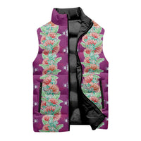 Hawaii Ohia Lehua Sleeveless Puffer Jacket Tropical Vibes Fuchsia LT05 - Polynesian Pride
