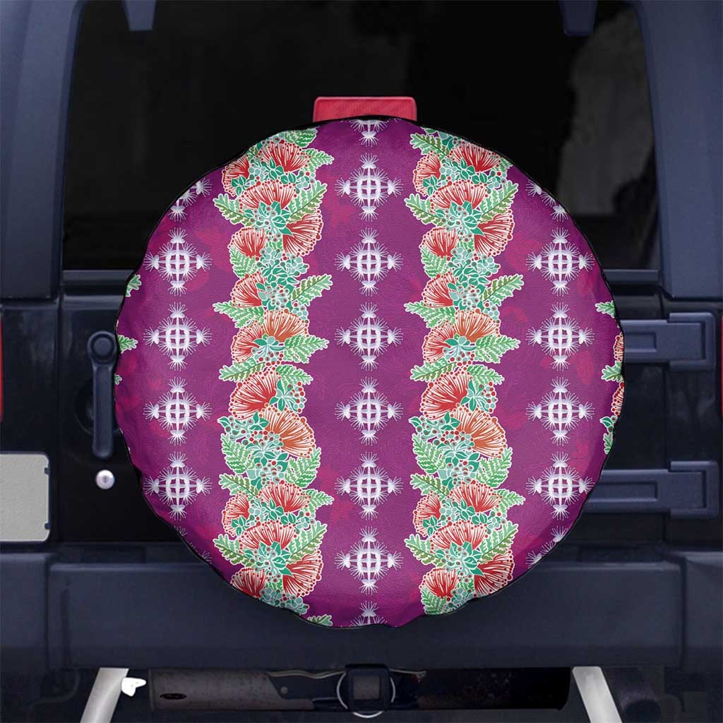 Hawaii Ohia Lehua Spare Tire Cover Tropical Vibes Fuchsia LT05 No hole Fuchsia - Polynesian Pride