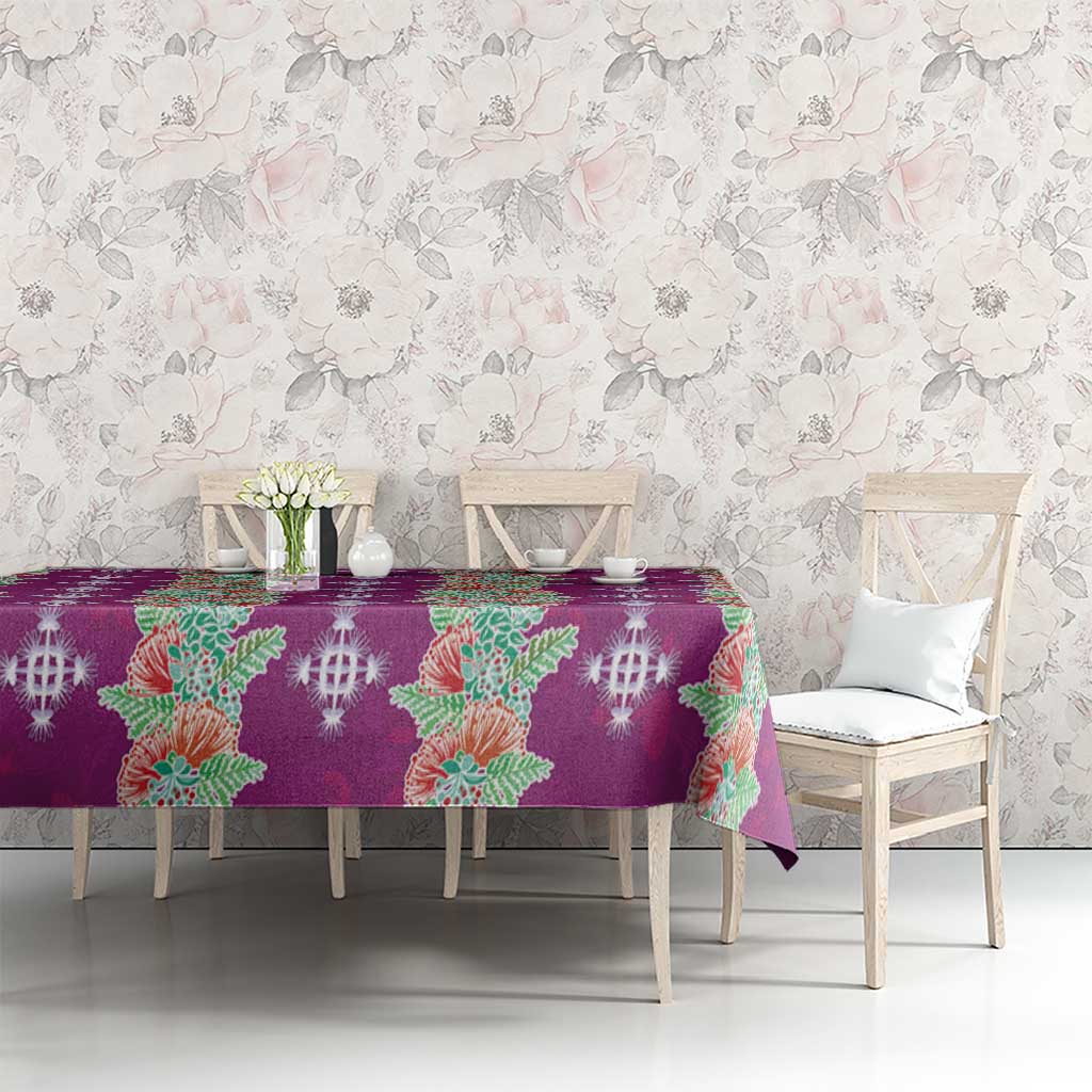 Hawaii Ohia Lehua Tablecloth Tropical Vibes Fuchsia LT05 - Polynesian Pride