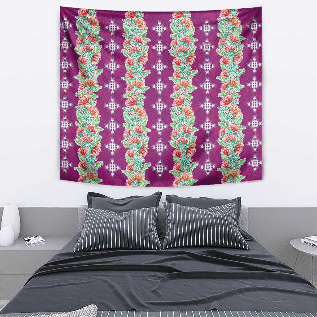 Hawaii Ohia Lehua Tapestry Tropical Vibes Fuchsia LT05 - Polynesian Pride