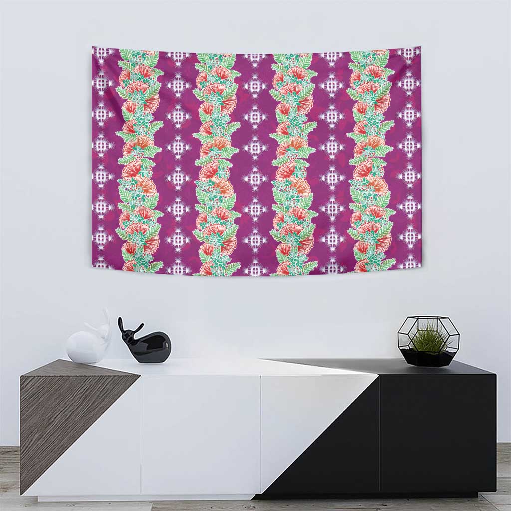 Hawaii Ohia Lehua Tapestry Tropical Vibes Fuchsia LT05 - Polynesian Pride