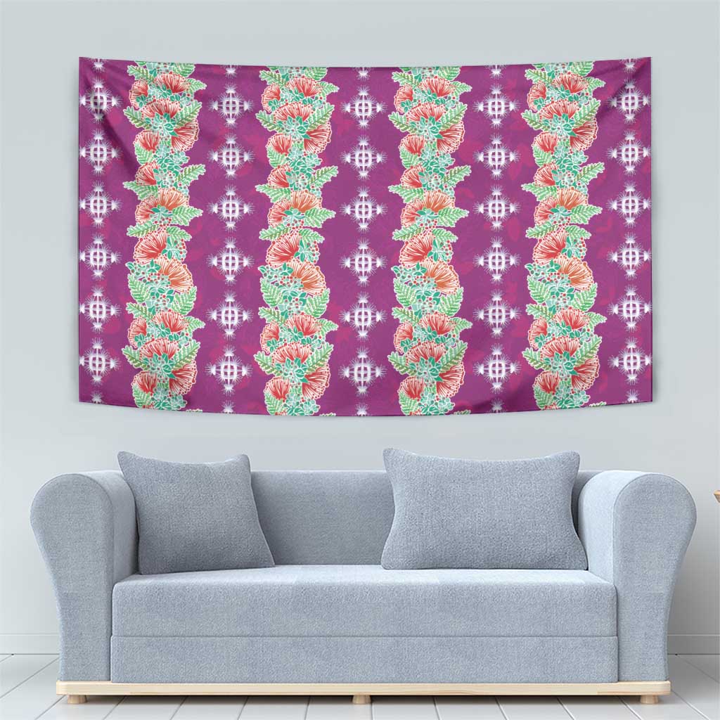 Hawaii Ohia Lehua Tapestry Tropical Vibes Fuchsia LT05 - Polynesian Pride