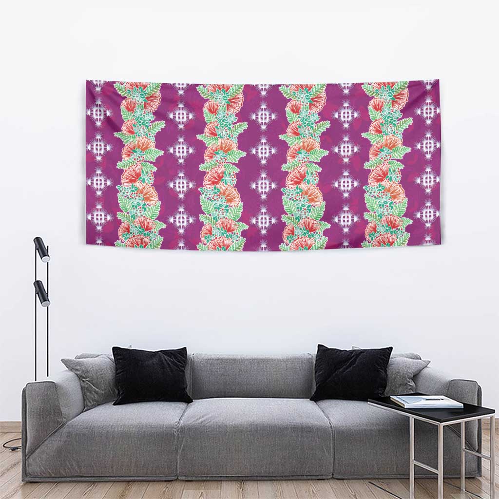 Hawaii Ohia Lehua Tapestry Tropical Vibes Fuchsia LT05 - Polynesian Pride