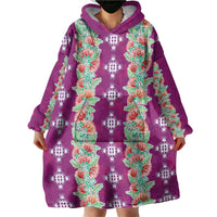 Hawaii Ohia Lehua Wearable Blanket Hoodie Tropical Vibes Fuchsia LT05 - Polynesian Pride