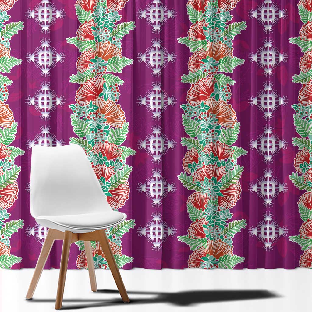 Hawaii Ohia Lehua Window Curtain Tropical Vibes Fuchsia LT05 - Polynesian Pride